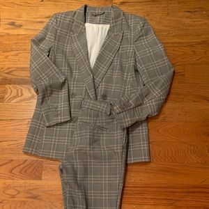 Glen Plaid Suit with cropped pants petite